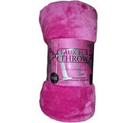 Luxury Soft Faux Fur Mink Fleece Throw (Fuchsia, Medium (127 cm x 150 cm))