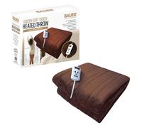 LUXURY SOFT TOUCH ELECTRIC HEATED THROW BEIGE BROWN GREY PLAID 120 X 160