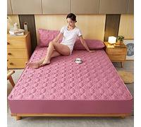Luxury & Softest Quality Bedding Fitted Sheet King,Pure Color Super Soft Brushed Cotton Thick Bed Sheets,Quilted Mattress Protector for Hotel Bedroom White A 200x220cm (Bean Paste Twin 90x100cm)