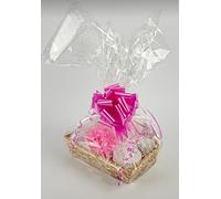 Luxury Spa Gift Dove Hamper Set with Pink Bow, Wrapped in Wicker Basket:Fast delivery