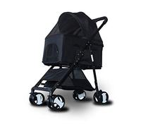 Luxury Split Pet Strollers for Small Medium Dogs/Cats, 3 in 1 Cat Stroller Cheap/Pet Suitcase/Car Seat Cradle, Detachable Basket, Bold Stainless Steel Frame, Strong and Durable -9461S8T0H