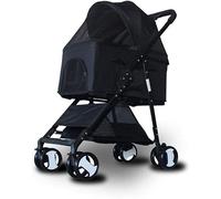 Luxury Split Pet Strollers for Small Medium Dogs/Cats, 3 in 1 Cat Stroller Cheap/Pet Suitcase/Car Seat Cradle, Detachable Basket, Bold Stainless Steel Frame, Strong and Durable