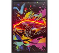 Luxury Sports Car Neon LED Wall Art 40 x 60 cm