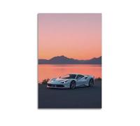 Luxury Sports Car Poster 488 GTB Calm Power Dynamics Lake Reflection Theme Poster Decorative Painting Canvas Wall Posters And Art Picture Print Modern Family Bedroom Decor Posters 16x24inch(40x60cm)