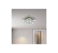 Luxury Square Crystal Flush Mount Ceiling Light in Silver The hot sale Silver