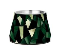 Luxury Stained Glass Cyan Black Fashion Dogs Feeding Bowls Non Skid Stainless Steel Pets Basic Bowls for Dogs Cats Rabbits Birds Slow Down Eating