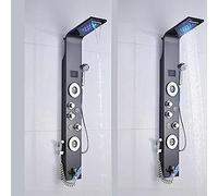 Luxury Stainless Steel Shower Tower System with LED Rainfall Showerhead & 5 Functions, Spa-Like Rain Spray for Ultimate Bathroom Experience