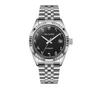 Luxury Steel Arabic Numbers Mechanical Watches Automatic Movement Urdu Numerals Mechanical Watch 38mm Men's Wrist Watch with Luminous Waterproof Date (Black)