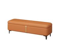 Luxury Storage Bench for Bedroom Stylish Long Ottoman Shoe Change Bench Rectangular Container for Bed Foot White Upholstered Storage Solution SpaceSaving Furniture