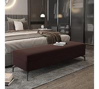 Luxury Storage Ottoman Bench Faux Leather Footrest & Multifunctional End of Bed Seat Stylish Dark Brown Lift Top Furniture - 60x45x45cm (24x18x18in)