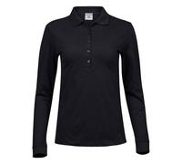 Luxury Stretch Long-Sleeved Polo Shirt TEE JAYS Black XL