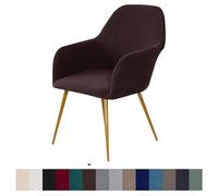 Luxury Stretch Velvet Chair Covers Set of 2/4/1/6 Soft Armrest Protectors for Dining Room & Office Chairs Elegant Brown Armchair Slipcovers for Enhanced Style and Protection