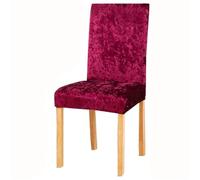 Luxury Stretch Velvet Dining Chair Covers - 4PCS Red Wine Slipcovers for Dining Room, Kitchen, Hotel - Universal Fit Parson Chair Protectors
