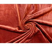 Luxury Stretchy Soft Velvet Velour Fabric Material - Rust, Sample 10cmx10cm