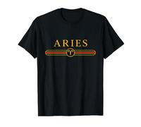 Luxury Stripe Minimalist Aries Astrology Horoscope Sign Value Graphic T-Shirt, Men, Black, XL