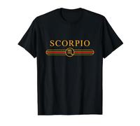 Luxury Stripe Minimalist Scorpio Astrology Horoscope Sign Value Graphic T-Shirt, Men, Black, S