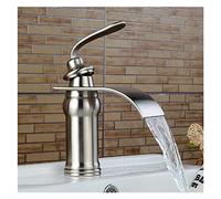 Luxury Style Bagno Bacino Lavandino Rubinetto in Ottone Massiccio Olio strofinato Bronzo Con Rosa D'oro Tap Cascata(Nickel)