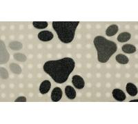 Luxury Super Soft Coral Cuddle Fleece Fabric Material - DOT with Paws Grey Black, 1Mtr 150cmx100cm