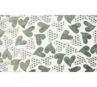 Luxury Super Soft Coral Cuddle Fleece Fabric Material - Hearts Ecru & Grey, 1Mtr 150cmx100cm