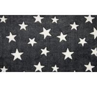Luxury Super Soft Coral Cuddle Fleece Fabric Material - Stars Black, 1Mtr 150cmx100cm