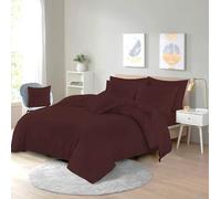 Luxury Super Soft Fitted Sheets and Duvet Cover Set Double Chocolate Easy Care 25cm Deep Soft and Warm (DUVET D chocolate)