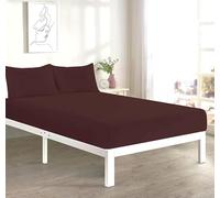 Luxury Super Soft Fitted Sheets and Duvet Cover Set Super King Chocolate Easy Care 25cm Deep Soft and Warm (FITTED K chocolate)