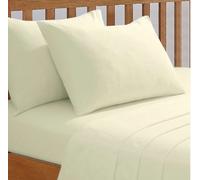 Rapport Home Double Fitted Sheet Cream Percale Bed Sheet