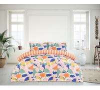 Sleepdown Abstract Floral Reversible Duvet Set - Super Soft, Lightweight, 100% Polyester Microfibre, Popper Fastening 1 Duvet Cover and 1 Pillowcase, 2-Pcs Bedding Set, (Single, 135 X 200 cm, Multi)