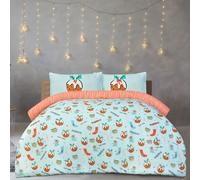 Reversible Festive Christmas Puddings Themed Duvet Set, Single Christmas Puddings Duvet Set