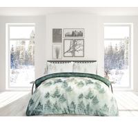 Super Soft Reversible Misty Forest Duvet Set , Double,Green