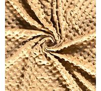 Luxury Supersoft DIMPLE Cuddle Soft Fleece Fabric Material Camel, 1Mtr 150cmx100cm