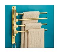 Luxury Swing Out Towel Bar/Gold Finish Towel Racks for Bathroom or Kitchen, Metal Towel Bar Folding Arm Swivel Hanger Bathroom Storage Organizer Wall Mounted gold-4bar
