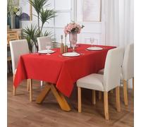 Luxury Table Cloth Rectangular , Wipe Clean Water Resistant Polyester Tablecloth, Washable Stain and Wrinkle Resistant - Great For Wedding, Restaurant, Party, Banquet Decoration.Red-(150cm x 300cm)