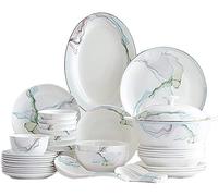 Luxury Tableware Set, 30 Pieces Of Chinese Porcelain, Gold-rimmed Ceramic Bowls And Plates, High-grade Bone China, Suitable For Microwave Ovens