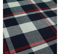 Luxury Tartan Check Brushed Polyester Cotton Twill Fabric 58" Craft Dress (Sample (10cm x 10cm), Red/Navy 1951)