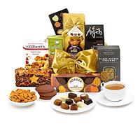Luxury Tea & Biscuits Gift Set - Afternoon Tea Hamper with Dark Chocolate Ginger Biscuits, Strawberry Preserve, Fruit Cake - Luxury Coffee Gifts, from Regency Hampers