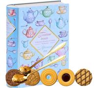 Luxury Teatime Treats Biscuit Book Tin Assortment Elegant Afternoon Tea Gift