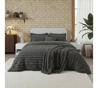 Luxury Teddy Cord Design Bedding Set Ultra Soft Cozy Stylish Comfort Grey