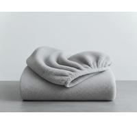 Luxury Teddy Fleece Fitted Sheet Teddy 30 CM Depth Ultra Soft Cozy & Fluffy Fitted Sheet Fleece Bed Sheet Breathable Antiallergy Teddy Bear Fleece (Silver, King)