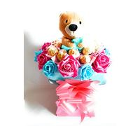Luxury & Teddy Pink & Blue Chocolate Bouquet