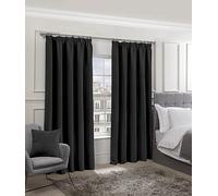 Luxury Thermal Supersoft Blackout Curtains Black 65" x 54" (165cm x 137cm)