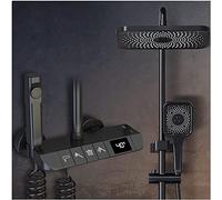Luxury Thermostatic Shower System with Temperature Display Rainfall Showerhead Mixer Set for Bathroom Complete Rain Shower Faucet Combo Modern Design. LWX