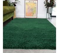 Luxury Thick Pile Emerald Green Shaggy Living Room Area Rug Soft Plush Forest Cozy Carpet Durable Stain Resistant Bedroom Hallway Bathroom Rugs 120cm x 170cm