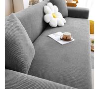 Luxury Thick Velvet Sofa Cover Stretch Recliner Slipcover for 1-5 Seater Solid Color Couch Protector (Gray 2-Seater 145-185cm) - Elegant Home Décor.