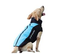 Luxury Thickened Large Dog Winter Warm Reflective Windbreaker, Windproof, Waterproof & Fleece-Lined Pet Clothing, Easy-to-Wear Dog Outdoor Waterproof Coat (Sky Blue, XL)
