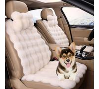 Luxury Thickened Plush Car Seat Cushion Set, Soft Fluffy Protector Warm Faux Rabbit Fur Non-Slip Front and Back Seat Covers Fuzzy Car Seat Interior Warm for Winter Mat Universal Fit (White,6pcs)