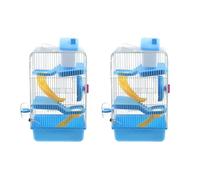 Luxury Three Layer Hamster Cage PET House Portable Blue