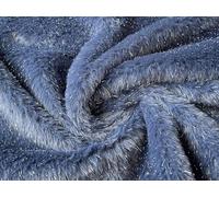 Luxury Tinsel Short Plush Faux Fur Fabric Material Navy 1MTR