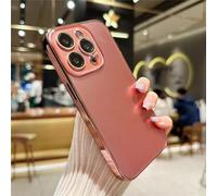 Luxury Titanium Color Phone Case for iPhone 17/16/15/14/13/12/11 Pro Max, Electroplated Matte Acrylic Tempered Glass, Ultra-Thin Frosted Cover (Wine-red,15pro)