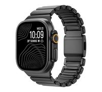 Luxury Titanium Silicone Dual-Layer Link Bands Compatible with Apple Watch Band Ultra 3/2/1 49mm 46mm 45mm 44mm 42mm, Men Women Magnetic Clasp Metal Bracelet for iWatch Series 11 10 9 8 7 6 5 4 SE